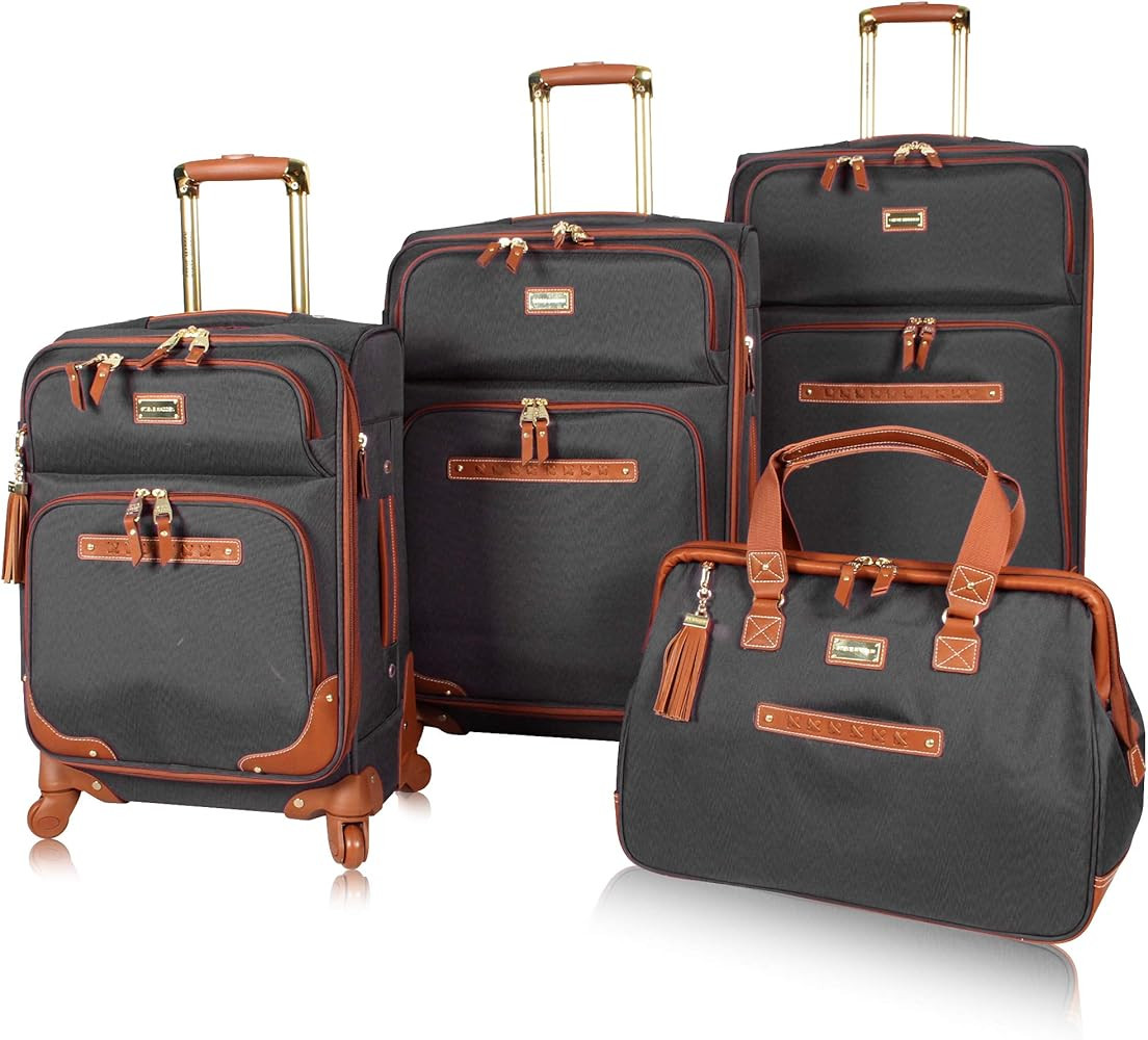 Steve Madden Designer Luggage Collection - 4 Piece Softside Expandable Lightweight Spinner Suitca... | Amazon (US)