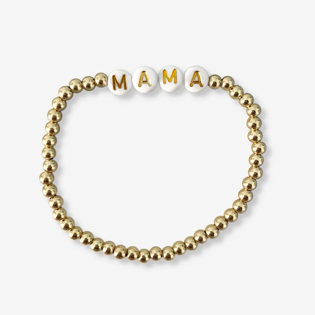 "MAMA" Bracelet {Gold Letters + Gold Ball Beading}
        
        
        – Alexandra Gioia | Alexandra Gioia