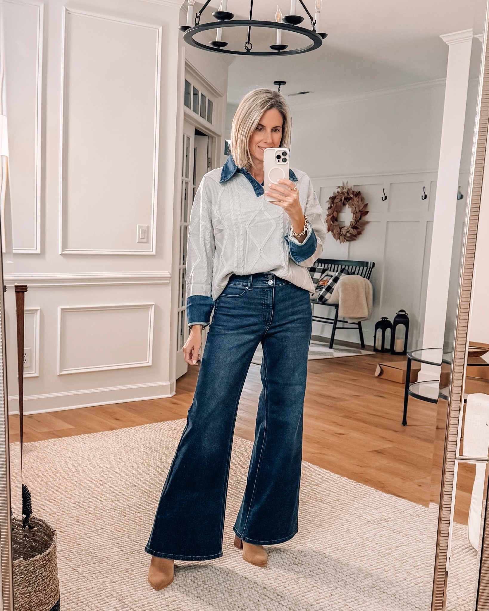 Confession: I didn’t actually style two pieces here.
This is a built-in layer top — the collar and cuffs are part of the sweater, so you get that classic fall layered look in a single step without the bulk. It’s giving put-together with minimal effort! 



#LTKSaleAlert #LTKFindsUnder50 #LTKSeasonal