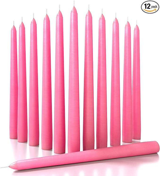 CANDWAX 10 inch Tapered Candles Set of 12 - Dripless and Unscented Candlesticks - Perfect Dinner ... | Amazon (US)