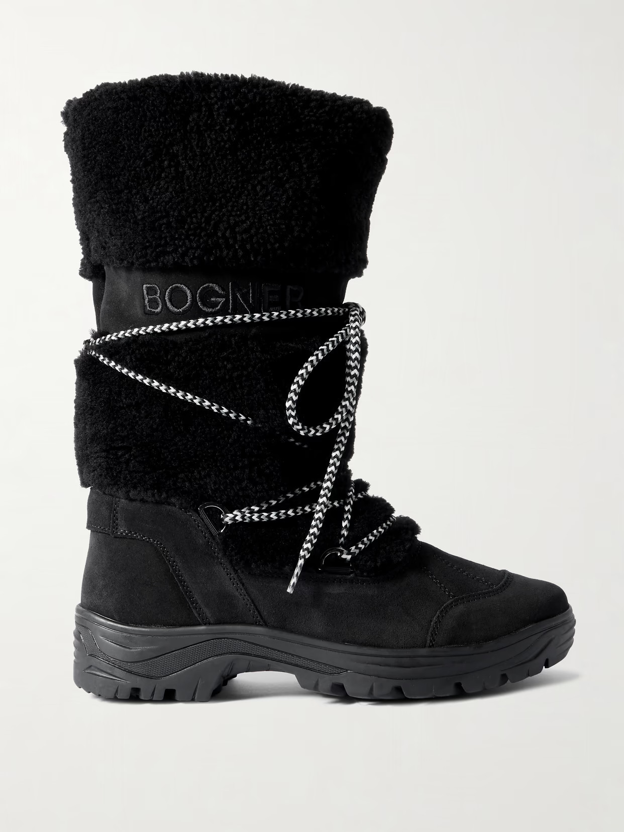 BOGNER - Alta Badia 2 B Shearling And Suede Snow Boots - Black | NET-A-PORTER (UK & EU)