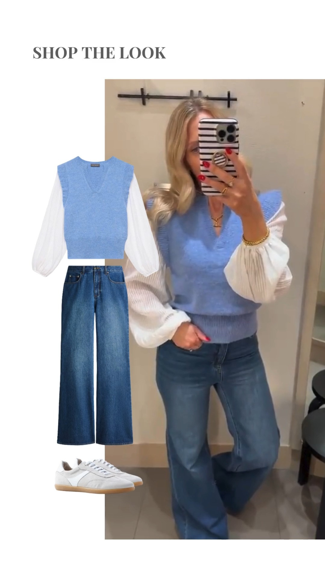 Shop the look! Mint Velvet outfit idea, Blue Wool Blend Layered Knit Jumper, spring fashion, spring outfit ideas, blue H&M wide leg jeans, casual style, leopard print heels, white shirt, easy outfit idea, transitional style  

 

#LTKuk #LTKspring #LTKstyletip