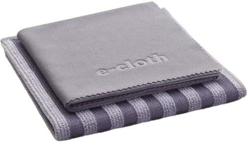 E-Cloth Stainless Steel Microfiber Cleaning Cloth Pack, Gray & Silver, 2 Cloth Set | Amazon (US)