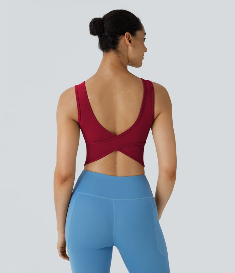 Women’s Summer Sale U Neck Backless Crossover Barre Ballet Dance Tank Top - Halara | Halara UK