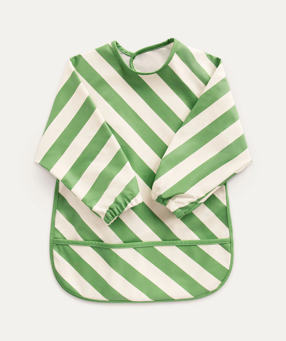 Recycled Coverall Bib - Green Stripe | KIDLY