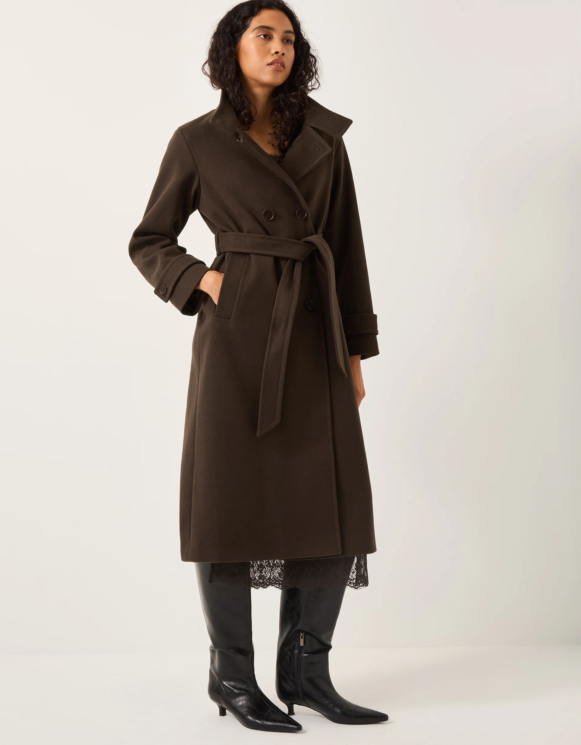 Tia Funnel Trench Coat Brown | Monsoon (UK)