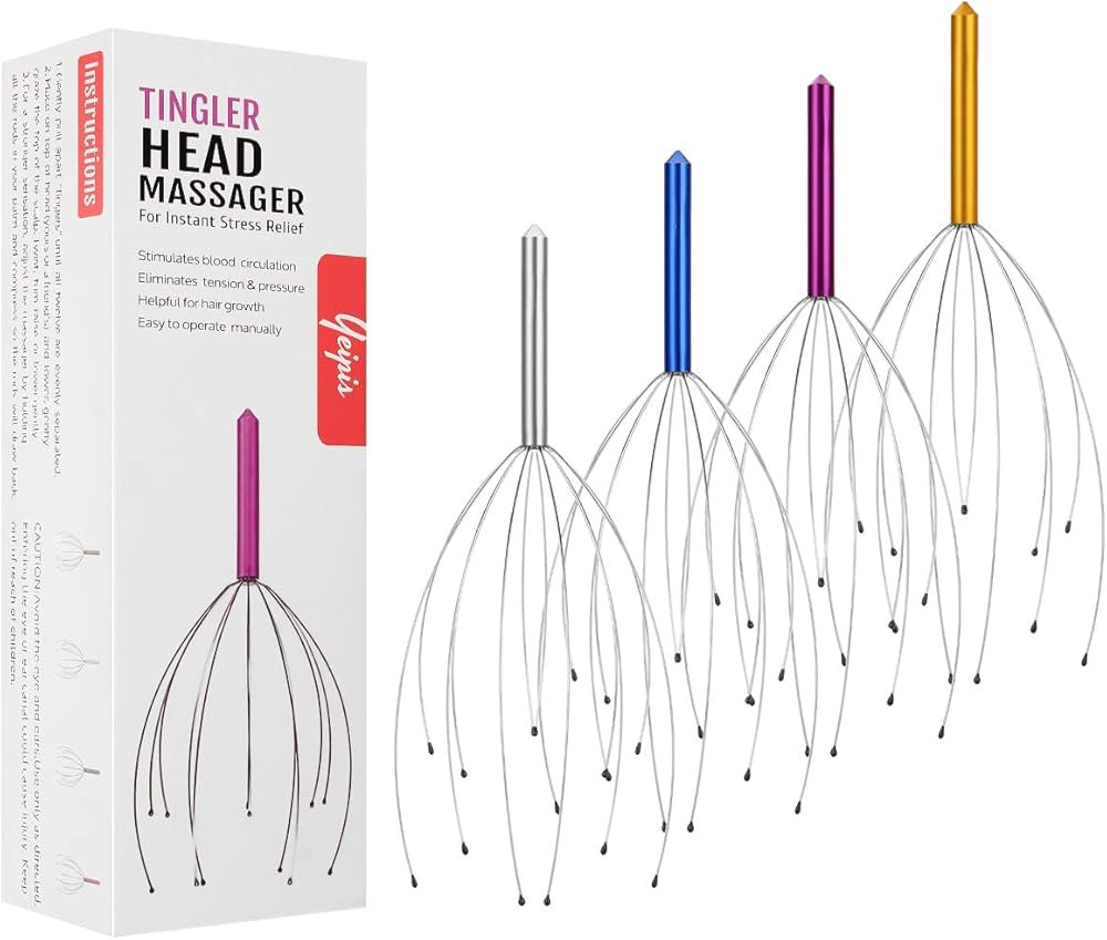 Yeipis 4 Pack Scalp Massagers, Handheld Head Massage Tingler, Scratcher for Deep Relaxation, Hair... | Amazon (US)