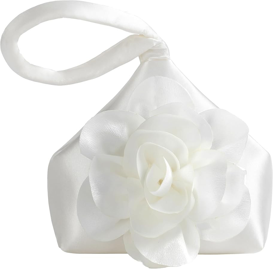 BABEYOND Clutch Purses for Women - Evening Bags Flower Satin Handbag Classy Wristlet Purse for Pa... | Amazon (US)