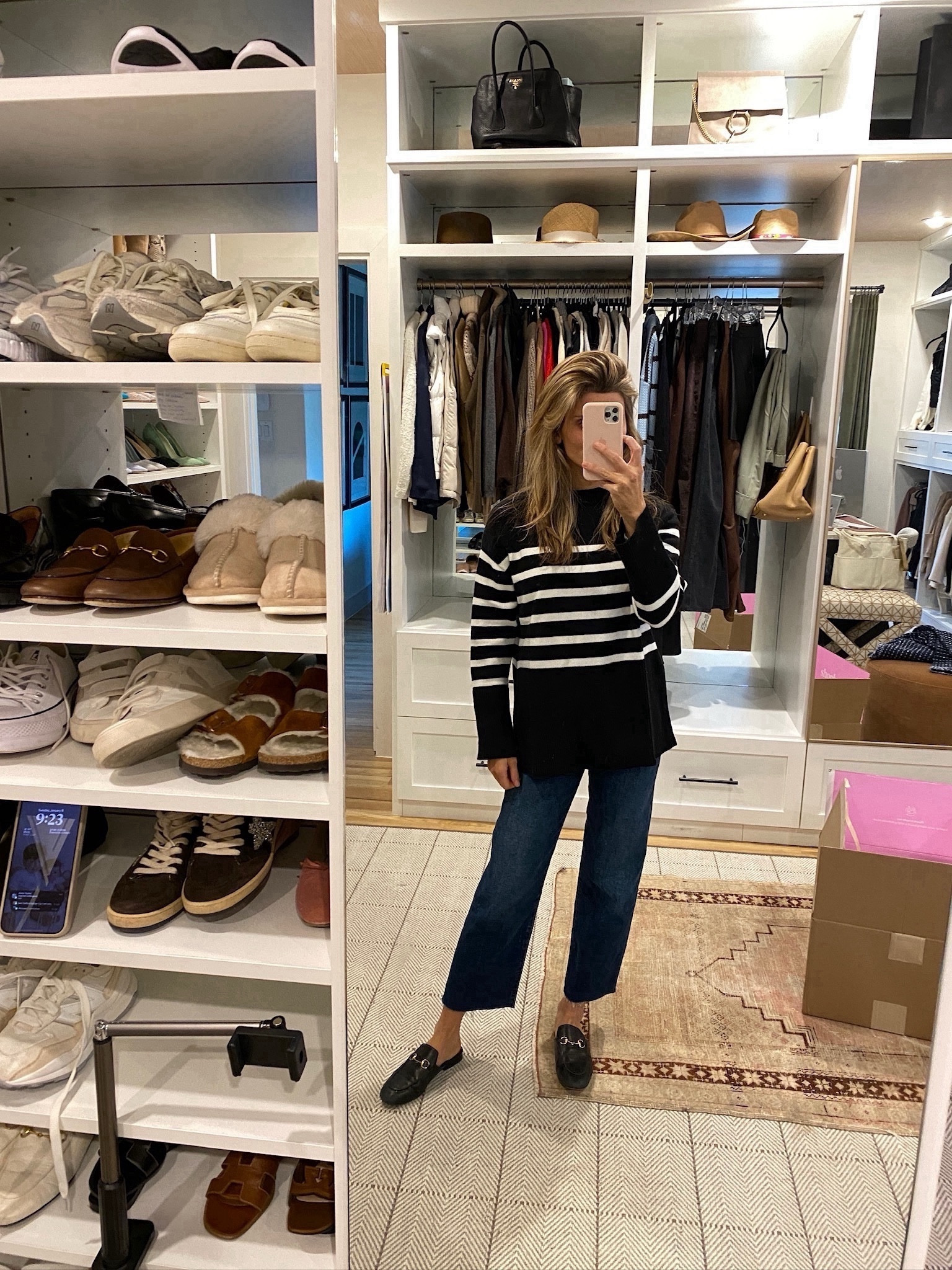 Wearing S in sweater and I cut my jeans!