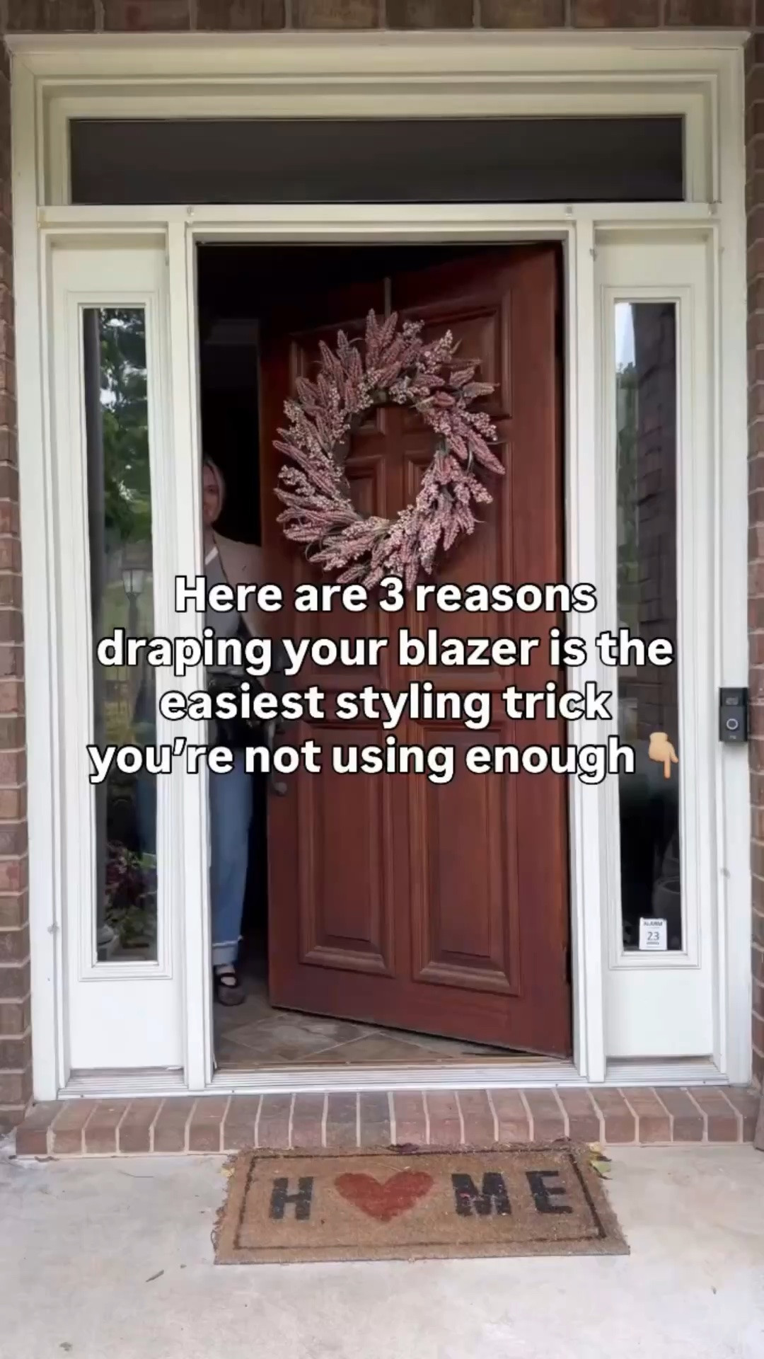 Here are 3 reasons draping your blazer is the easiest styling trick you’re not using enough 👇

✨It adds polish without the structure. Wearing a blazer fully on can sometimes feel stiff or overdressed for a casual day. Draping it over your shoulders gives you all the sophistication of a blazer with none of the formality — same elevated look, zero effort.

✨It instantly defines your silhouette. A draped blazer frames your shoulders and creates shape without adding bulk at the waist. It elongates the whole outfit in a way that just wearing a jacket simply doesn’t.

✨It makes basics look completely intentional. A striped tee and relaxed denim is a great combination on its own. Add a camel blazer draped over the shoulders and suddenly the whole outfit looks styled and considered. One move, completely different result.

OOTD for a day of client appointments ✨ Camel blazer draped + striped tee + relaxed denim with a big cuff + mesh Mary Jane flats + crossbody bag. All from my own closet and most pieces are still shoppable — linked everything below! 👇

#LTKdayinmylife #LTKootd #LTKOver40

Comment SHOP below to receive a DM with the link to this post on my LTK ⬇ https://liketk.it/6ck03 ltkover40 ltkootd ltkvideo primeday2022 ltkxprimeday ltkxprime ltkdayinmylife