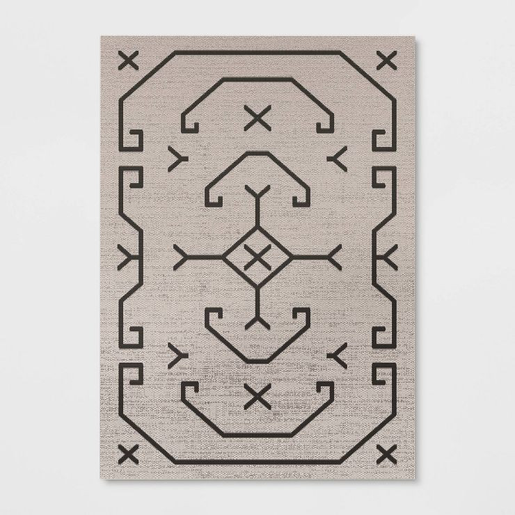 Linear Global Outdoor Rug Ivory/Black - Threshold™ | Target