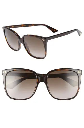 Women's Gucci 57Mm Square Sunglasses - Havana/ Brown | Nordstrom