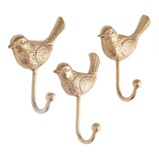 Gold Birds Wall Hooks 3 Pack | World Market