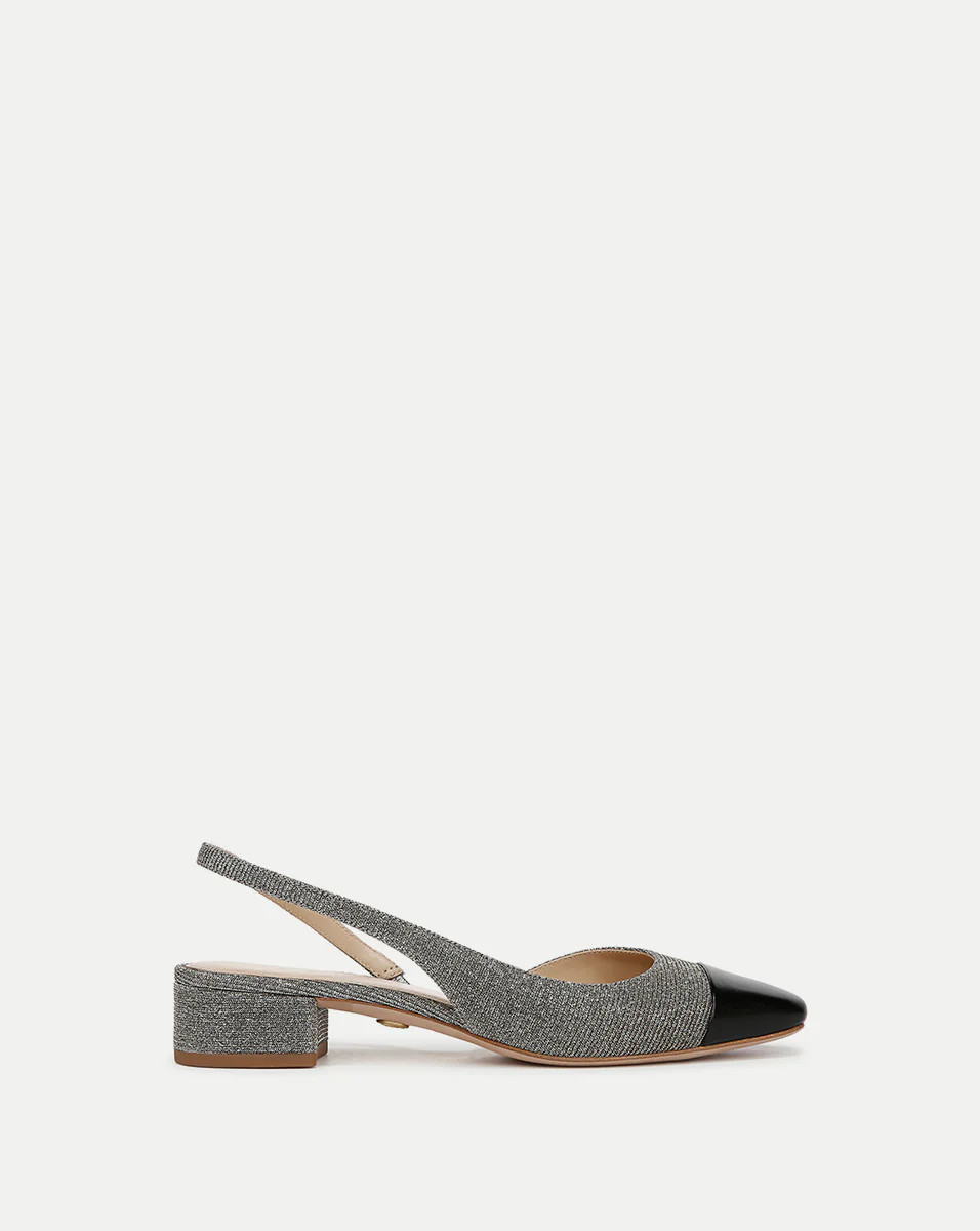 Cecile Lurex Cap-Toe Slingback | Veronica Beard