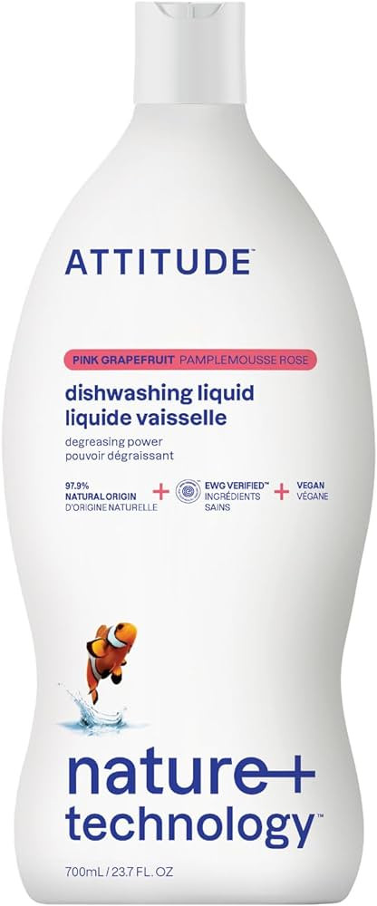 ATTITUDE Dishwashing Liquid, EWG Verified, Vegan Dish Soap, Plant Based, Naturally Derived Produc... | Amazon (US)