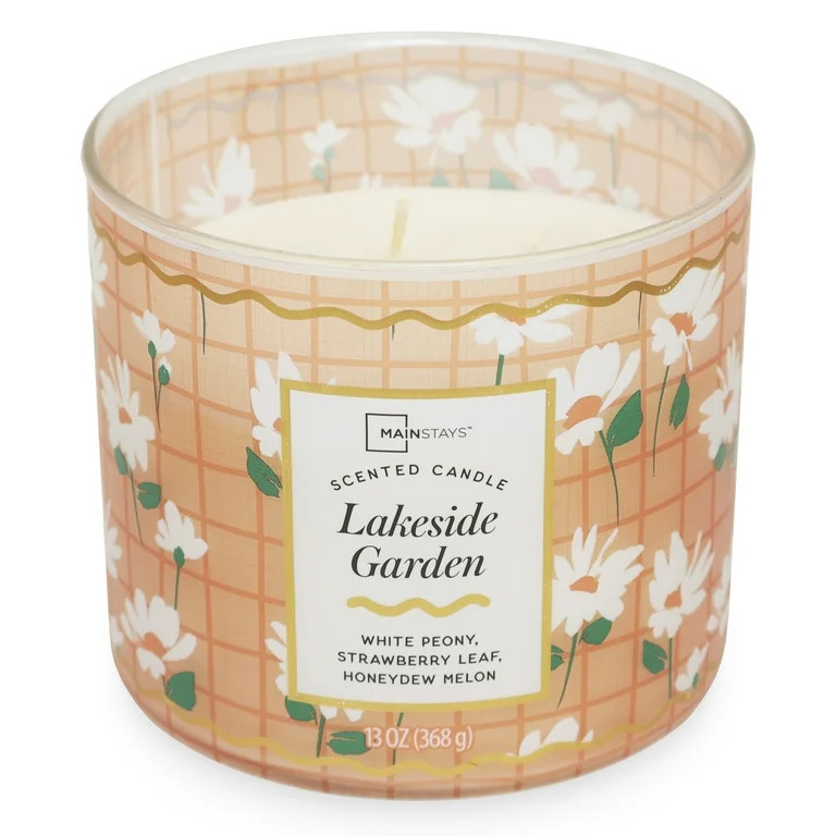 Mainstays Lakeside Garden 3-Wick Fragrance Candle with Decorative Wrap, 13-Ounce | Walmart (US)
