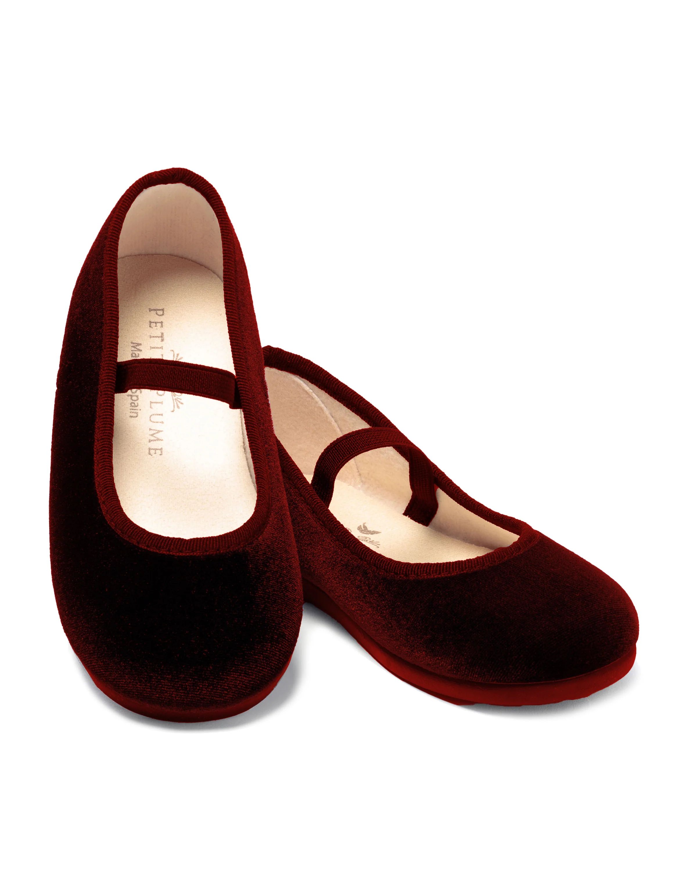 The Delphine Slipper in Bordeaux Velvet | Petite Plume