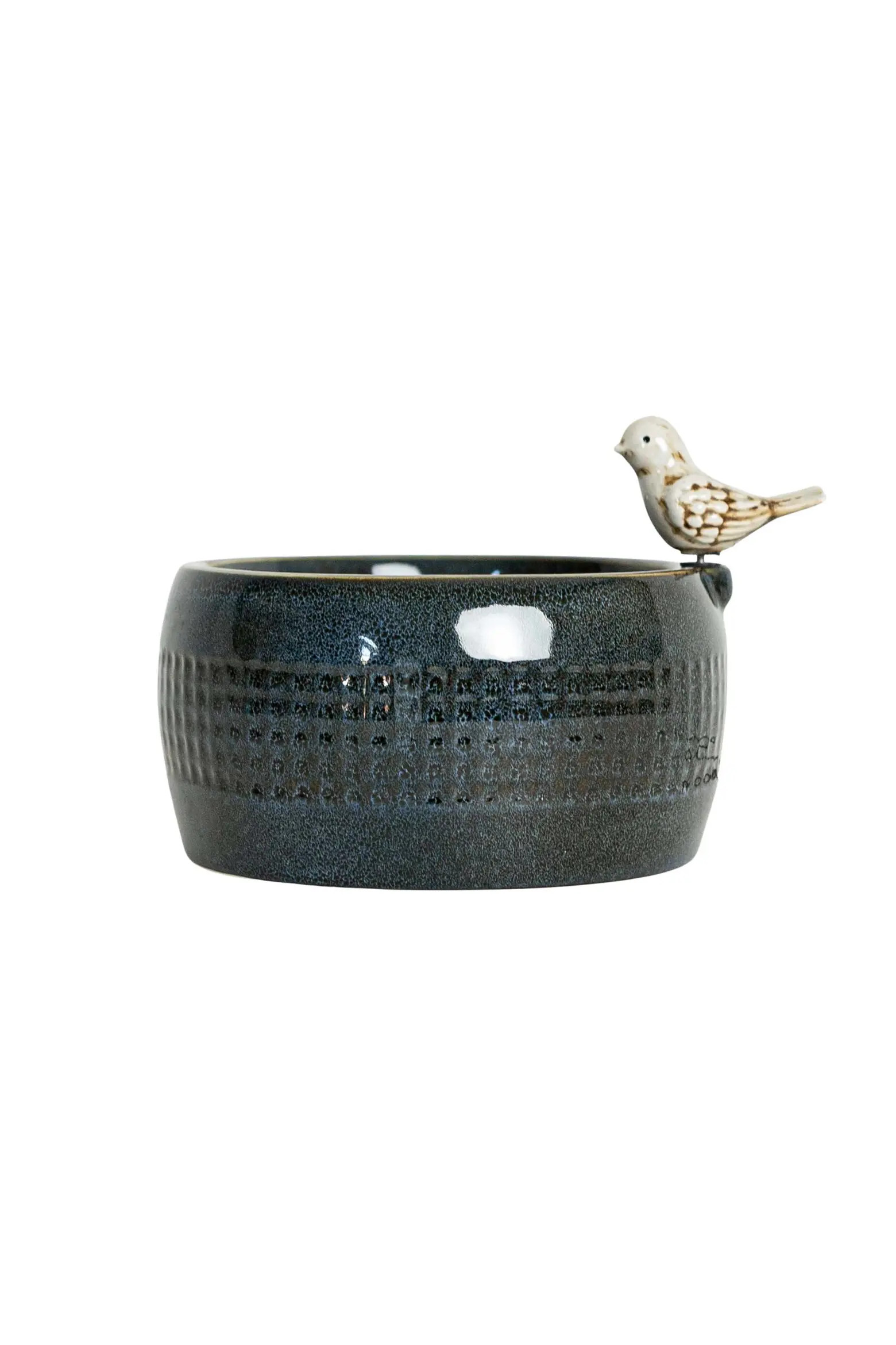 8.86" Blue Porcelain Bird Fountain with Natural Pebbles & LED Lights | Nordstrom | Nordstrom