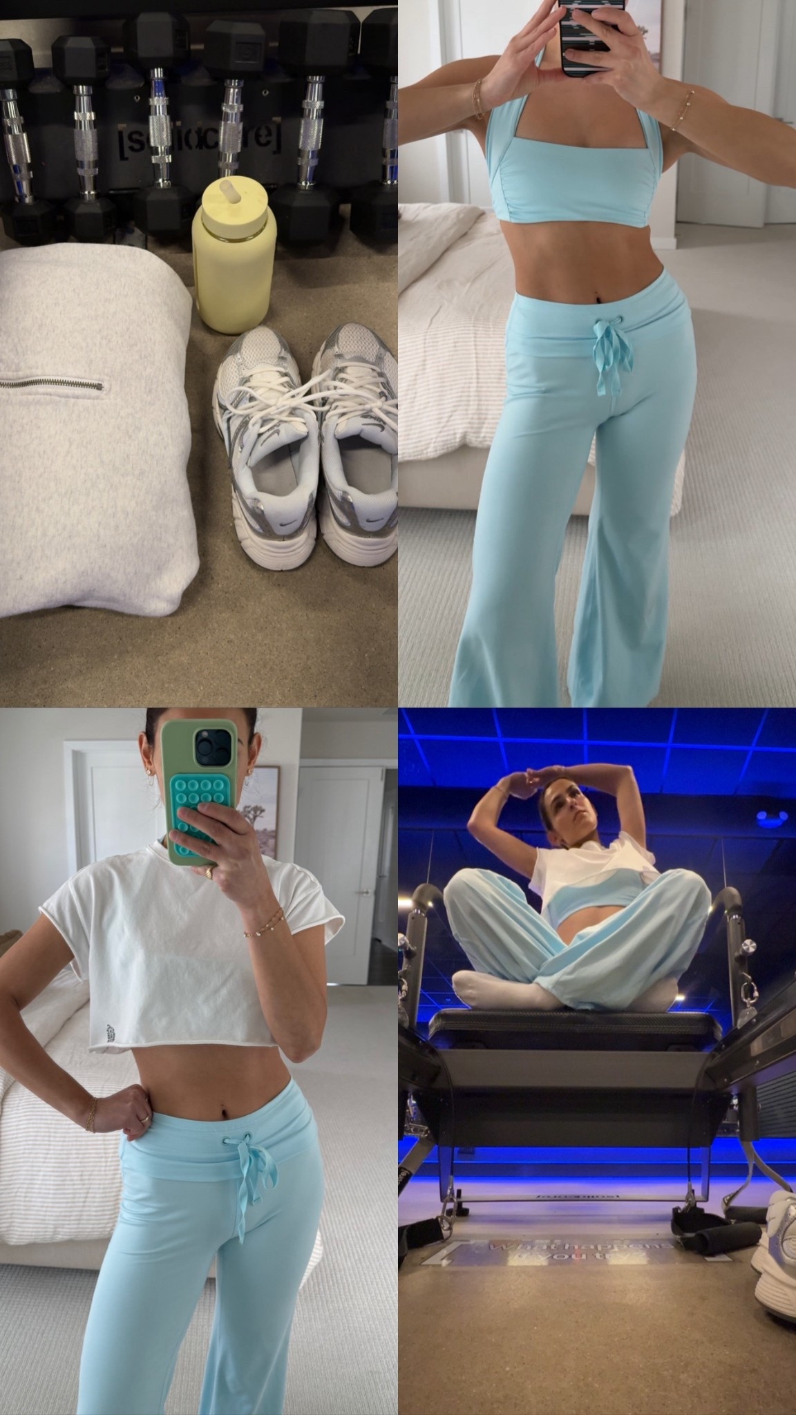 morning workout outfit! wearing size XS in all pieces - pants, sports bra & tee 