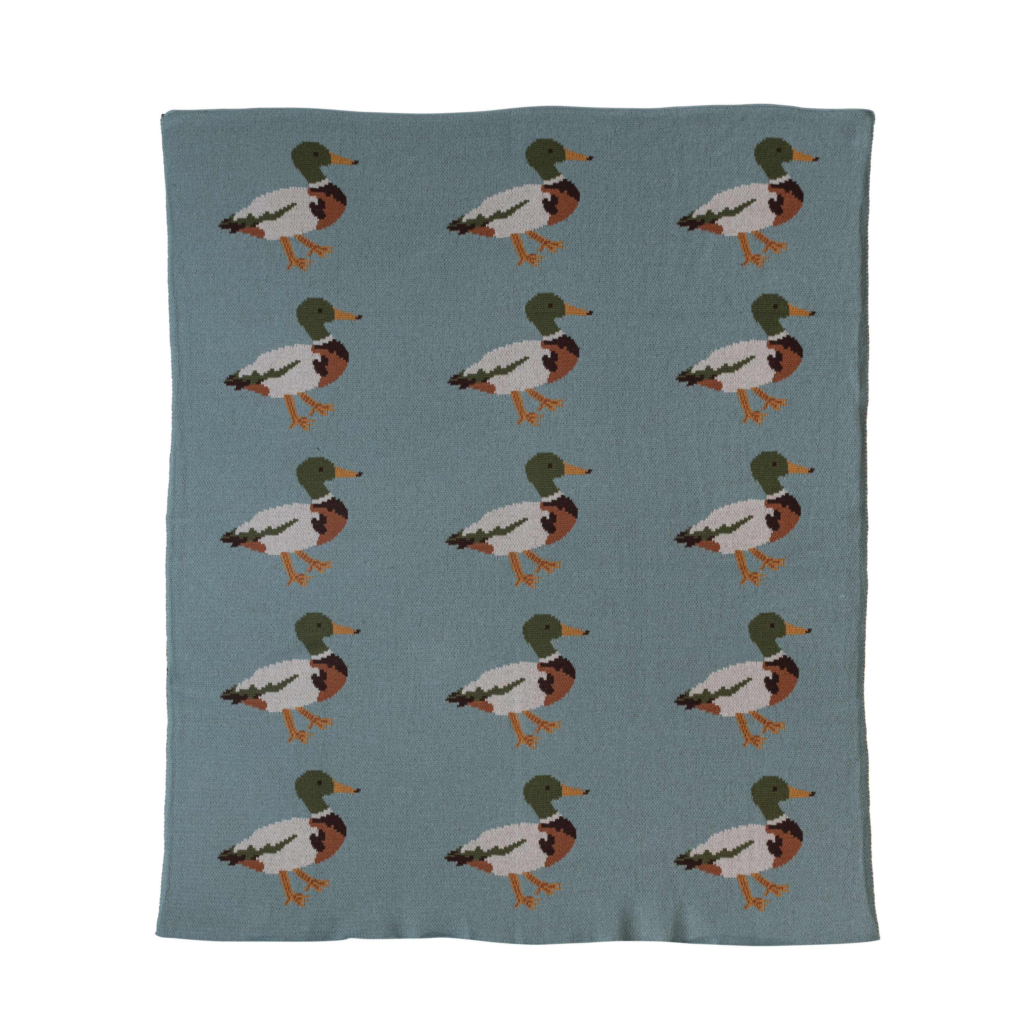 Cotton Knit Baby Blanket with Duck Print - 40.0"L x 32.0"W x 0.3"H - 40.0"L x 32.0"W x 0.3"H | Bed Bath & Beyond