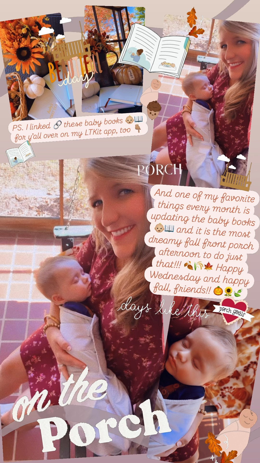 And one of my favorite things every month is updating the baby books 👶🏼📖 and it is the most dreamy fall front porch afternoon to do just that!!! 🍂🌾🍁 Happy Wednesday and happy fall, friends!! 🎃🌻🍃

PS. I linked 🔗 these baby books 👶🏼📖 for y’all over on my LTKit app, too 👇🏽 

#LTKHome #LTKBaby #LTKFamily