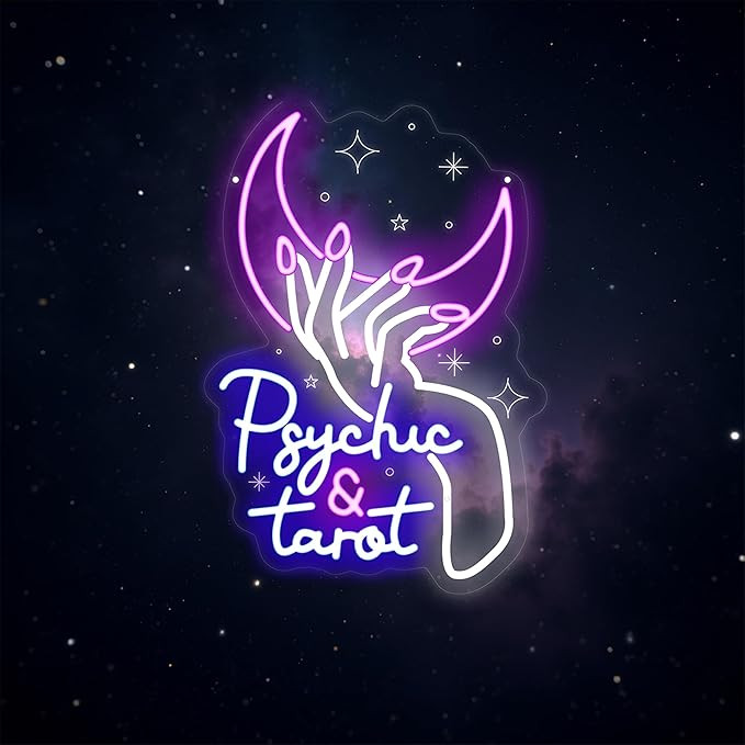 Psychic and Tarot Neon Sign, Psychic Tarot Room Wall Decor Gifts, Tarot Shop Decor, Gothic Lover ... | Amazon (US)