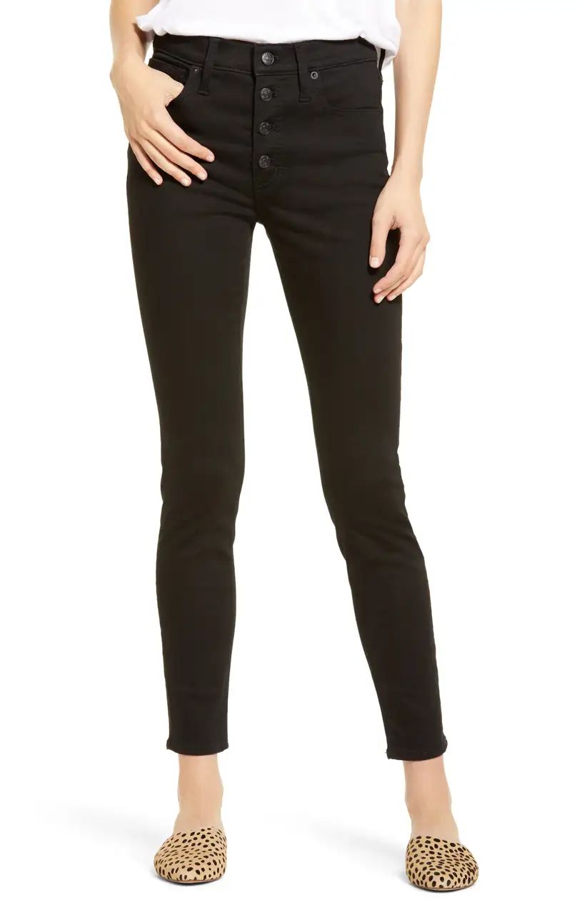 Madewell 9-Inch High Waist Skinny Jeans (Black Frost) (Regular & Plus Size) | Nordstrom