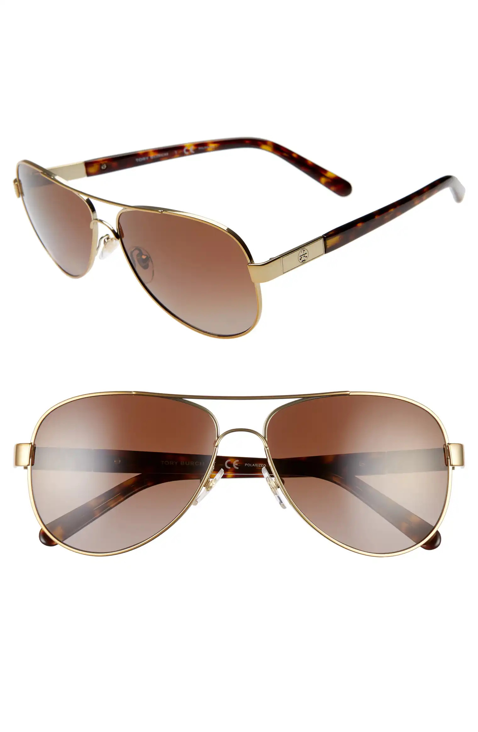 57mm Polarized Aviator Sunglasses | Nordstrom