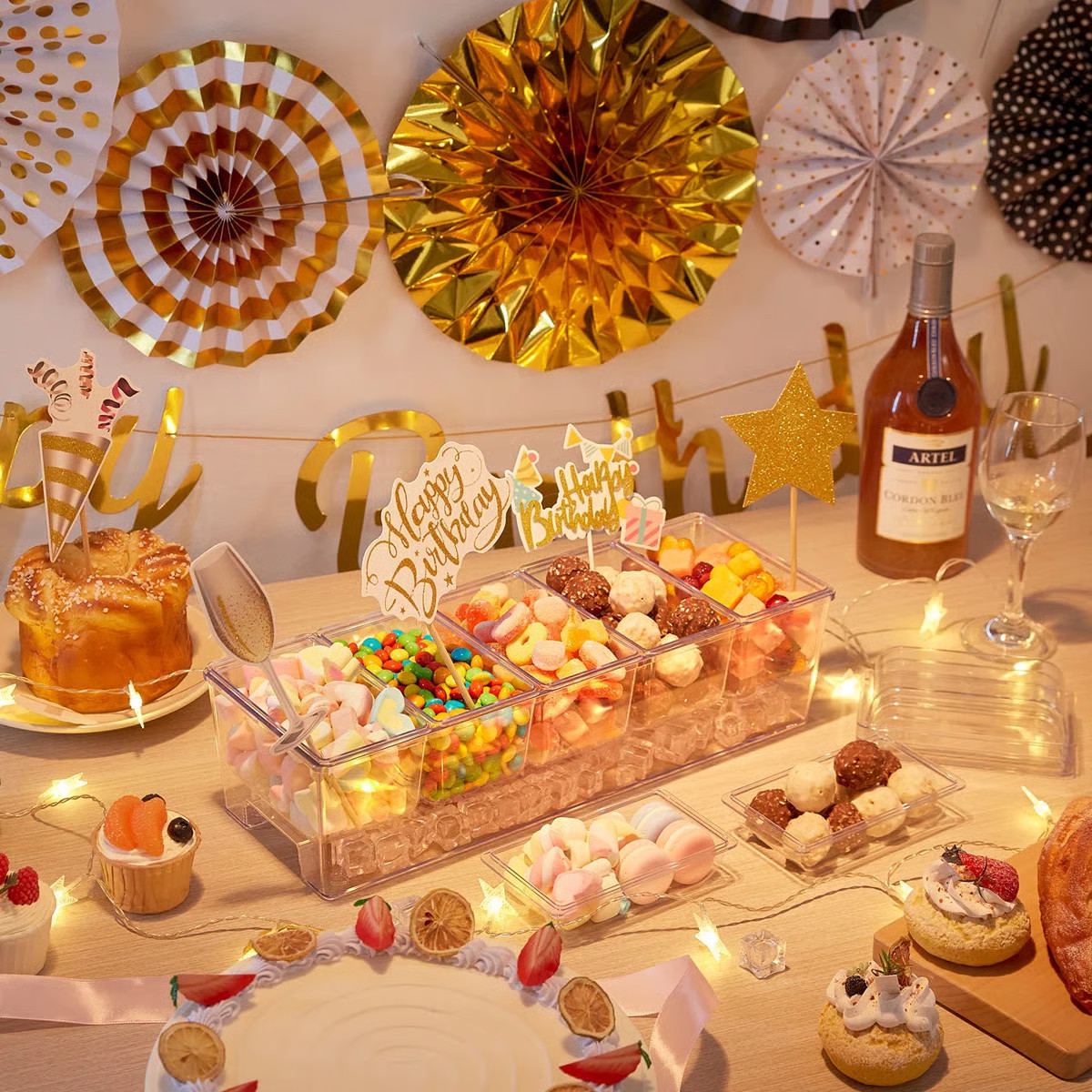 Taco Bar Serving Set For Party With 5 Containers(2.5 Cup) & Components, Large Ice Chilled Condime... | Wayfair North America