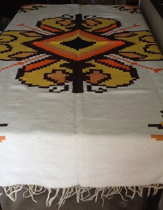 STUNNING Southwestern Navajo Thick Heavy Winter Indian Textile Wool Blanket Rug Wall Hanging | Etsy (US)