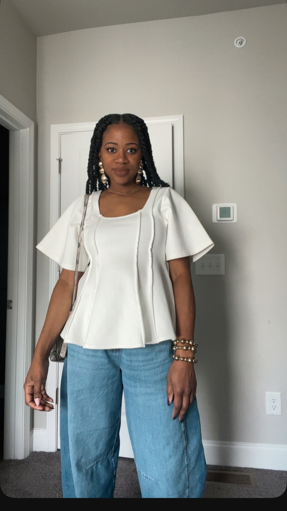 Elevated casual outfit asos top with barrell jeans