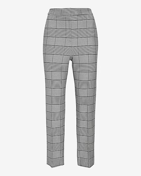 Editor Super High Waisted Plaid Straight Ankle Pant | Express
