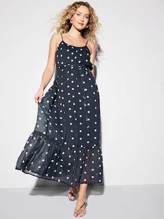 The Occasion by Old Navy Waist-Defined Chiffon Maxi Dress | Old Navy (US)