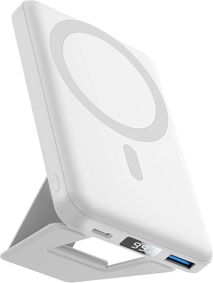 AOGUERBE Magnetic Power Bank, 10000mAh Foldable Wireless Portable Charger with USB-C Cable LED Di... | Amazon (US)