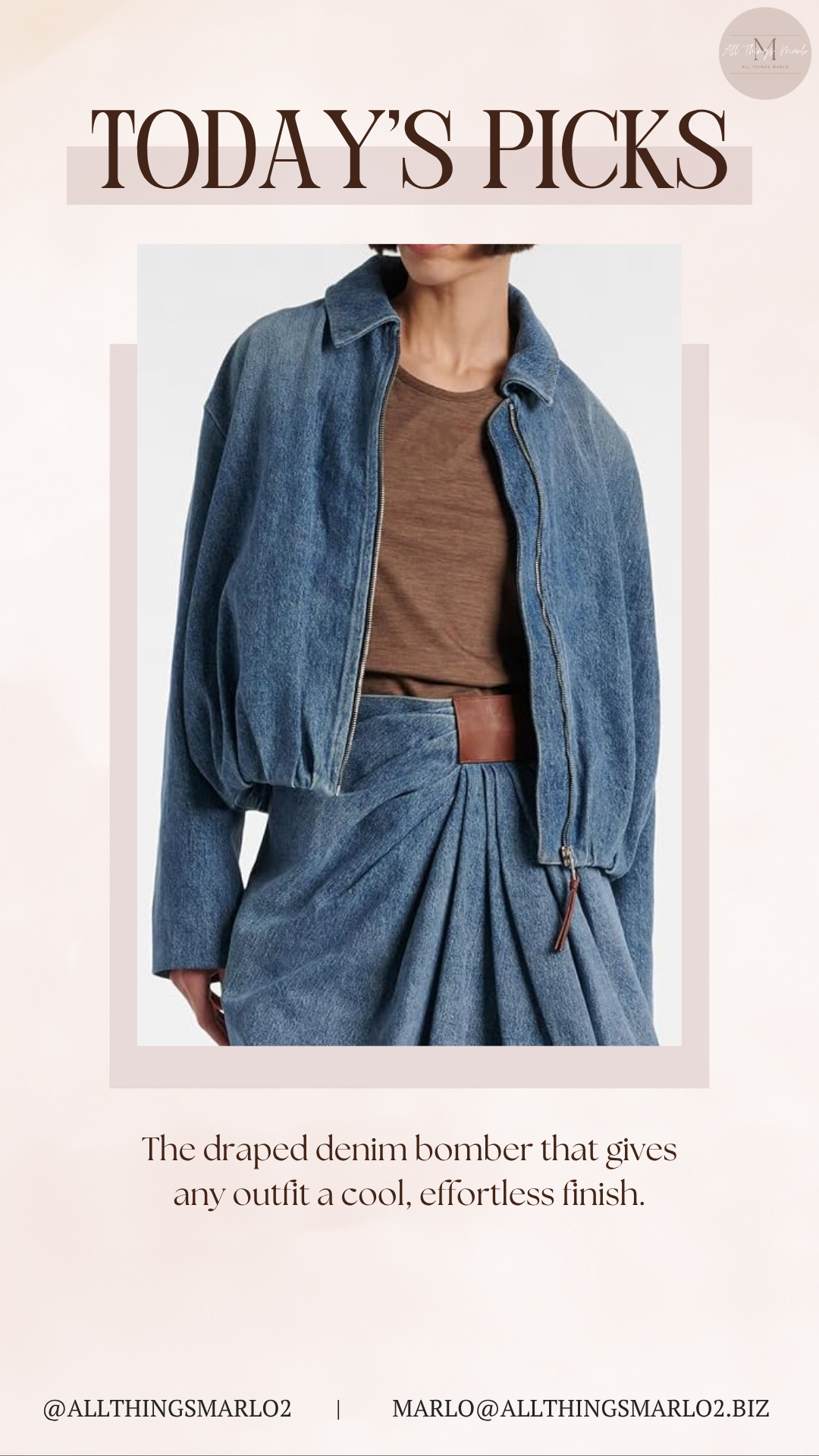 The draped denim bomber that gives any outfit a cool, effortless finish. 

 #LTKSeasonal #LTKWorkwear #LTKTravel