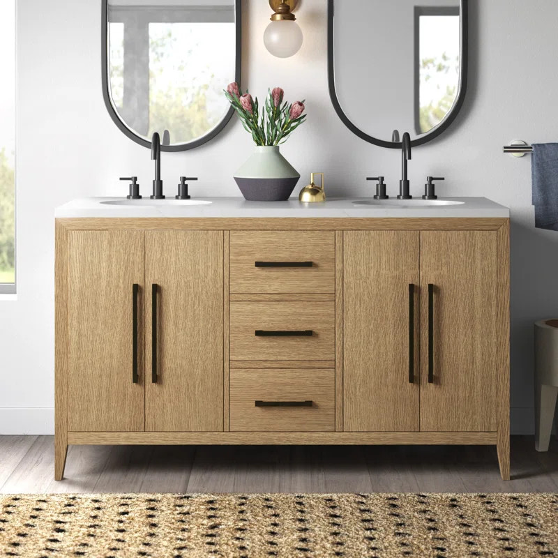 Alsup 60'' Free Standing Double Bathroom Vanity with Top | Wayfair Professional