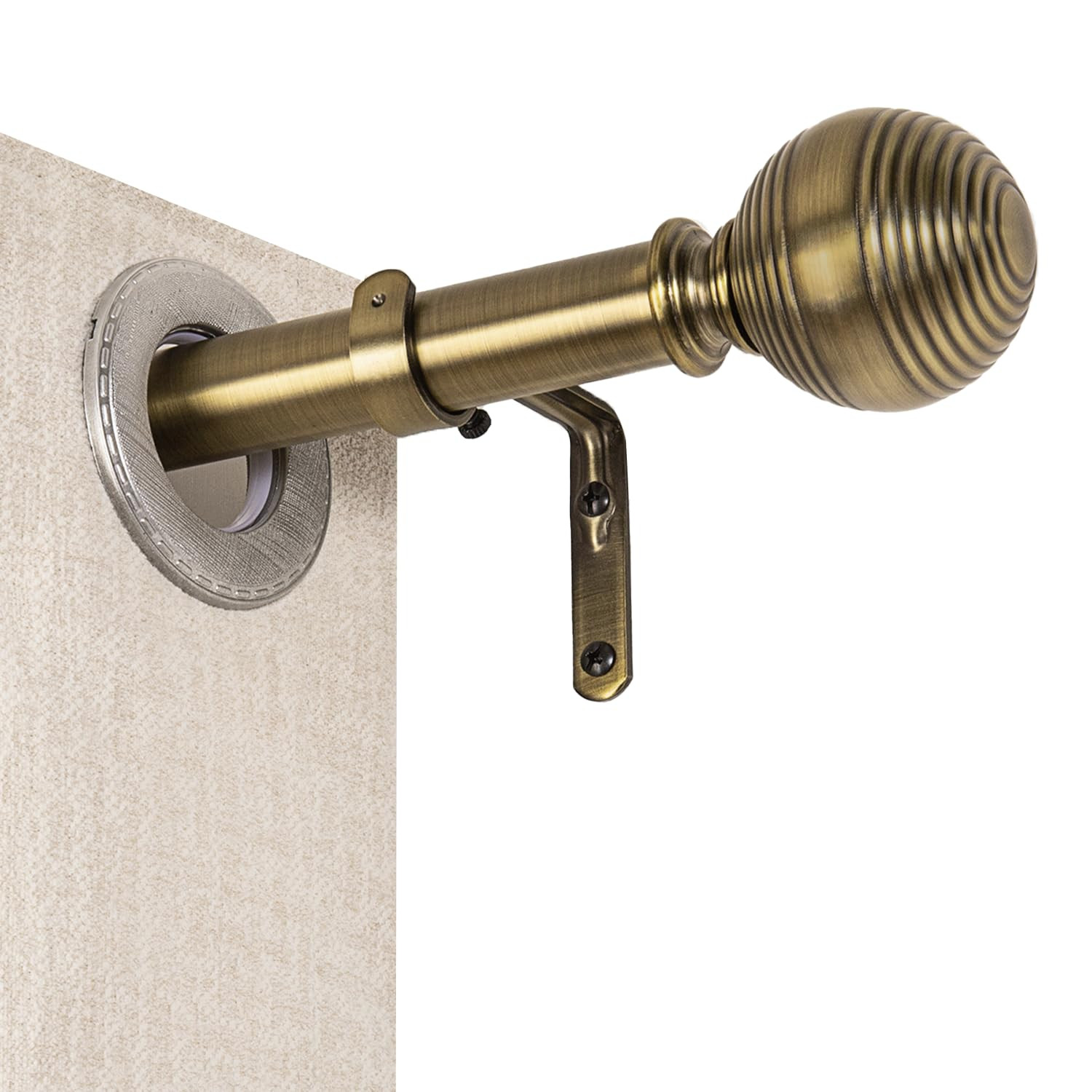 Brass Curtain Rods for Windows 18 to 88 inch, 1 Inch Heavy Duty Adjustable Curtain Rod, Modern Me... | Amazon (US)