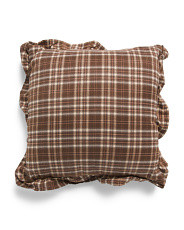 18x18 Woven Plaid Ruffle Trim Pillow | Throw Pillows | Marshalls | Marshalls