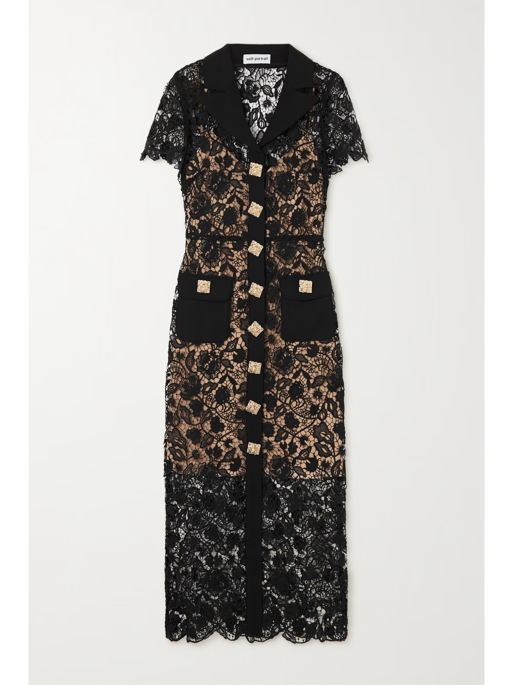 Guipure lace midi shirt dress | NET-A-PORTER (US)