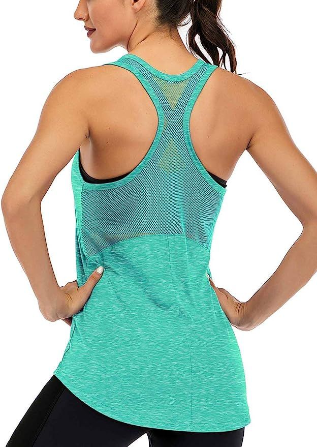 ICTIVE Workout Tank Tops for Women Sleeveless Yoga Tops for Women Mesh Back Tops Racerback Muscle... | Amazon (US)