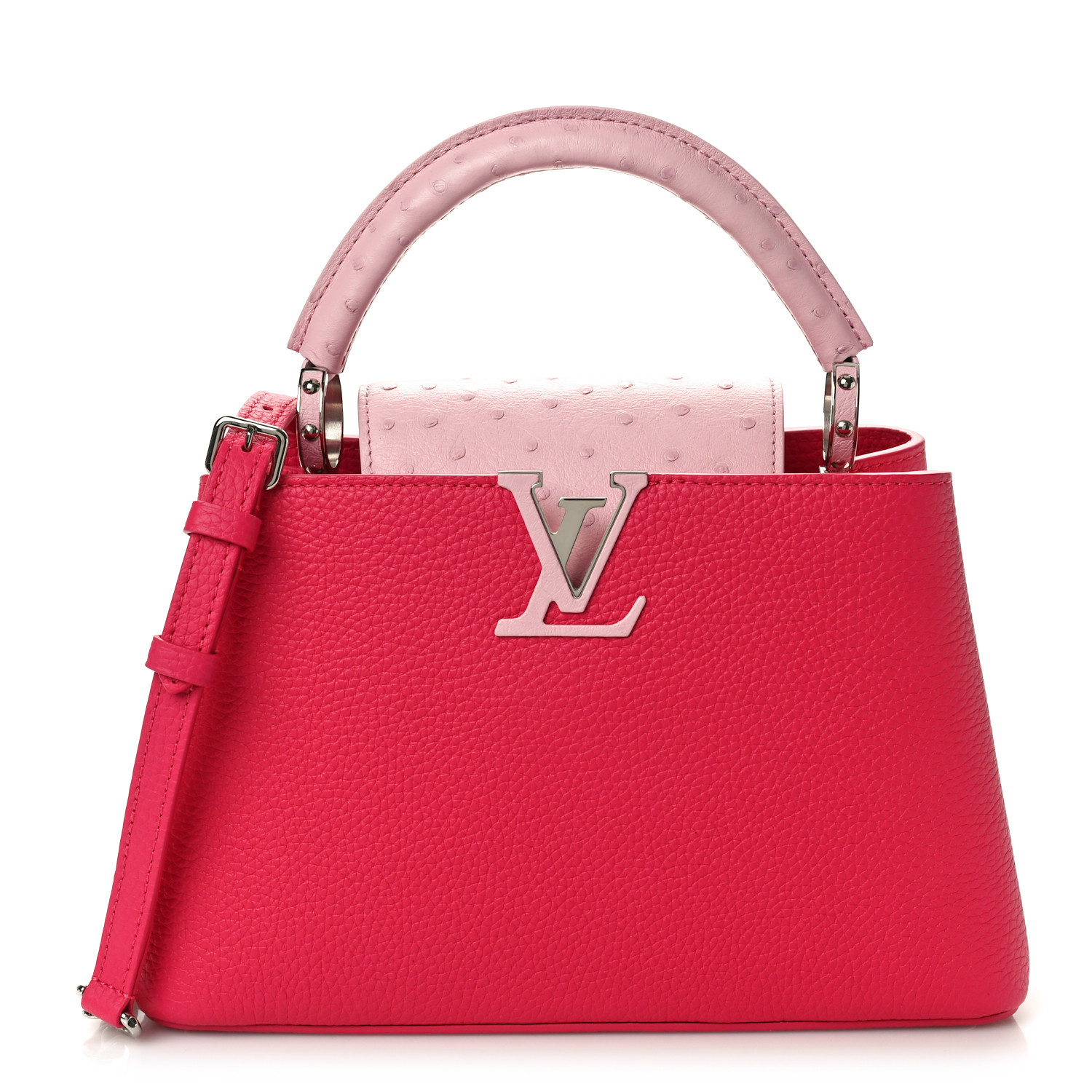 Taurillon Ostrich Capucines BB Magenta Calypso Pink | FASHIONPHILE (US)