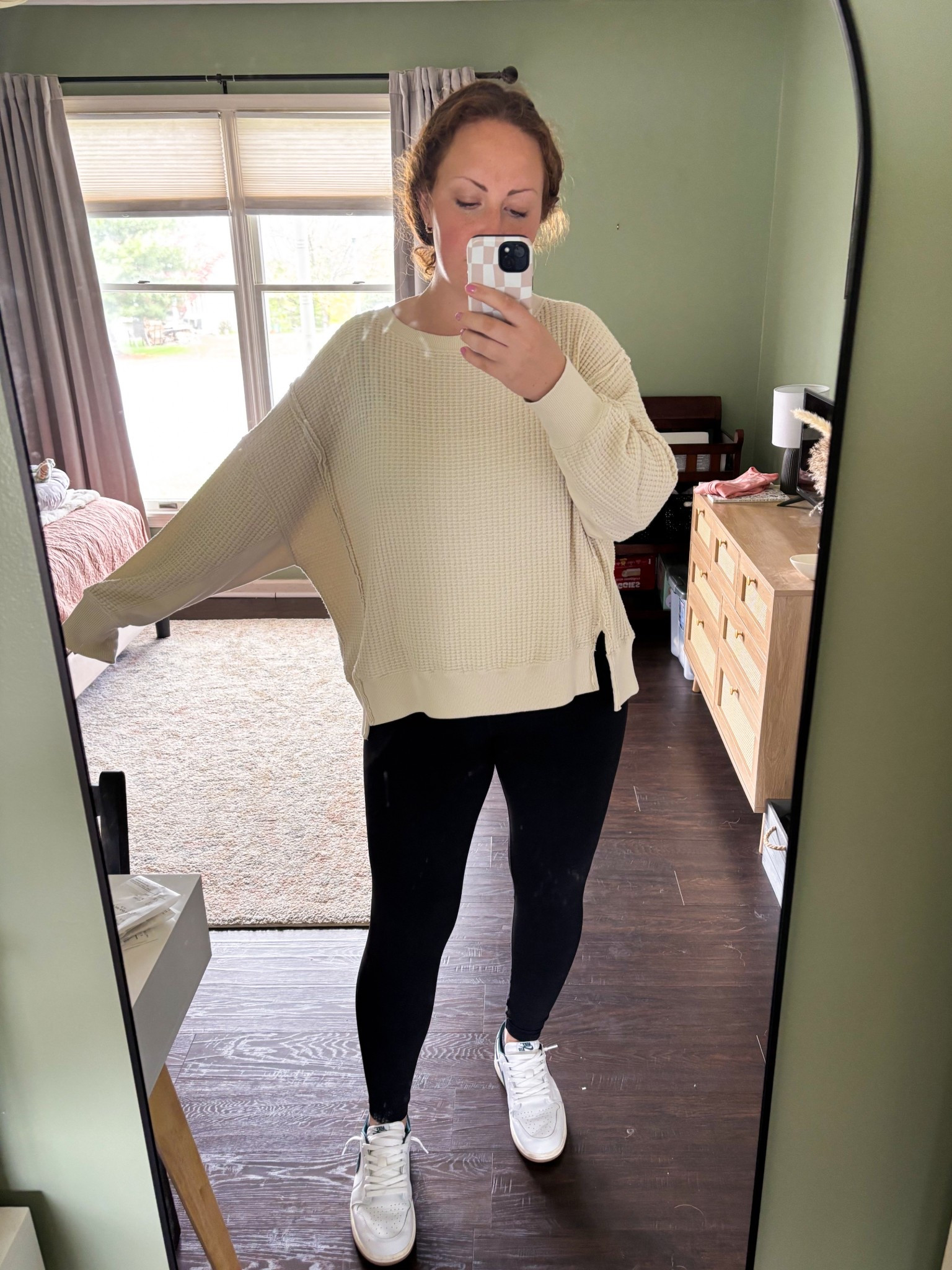 My breastfeeding hack for postpartum outfits:
**Wear a nursing bra + a tank top, put on any looser fitting top. 
 Then when you go to nurse your baby you can pull down your tank top or keep your arms out of the straps for easier access. your stomach is covered by the tank and your shirt acts as a cover! 

#LTKStyleTip #LTKBaby #LTKBump