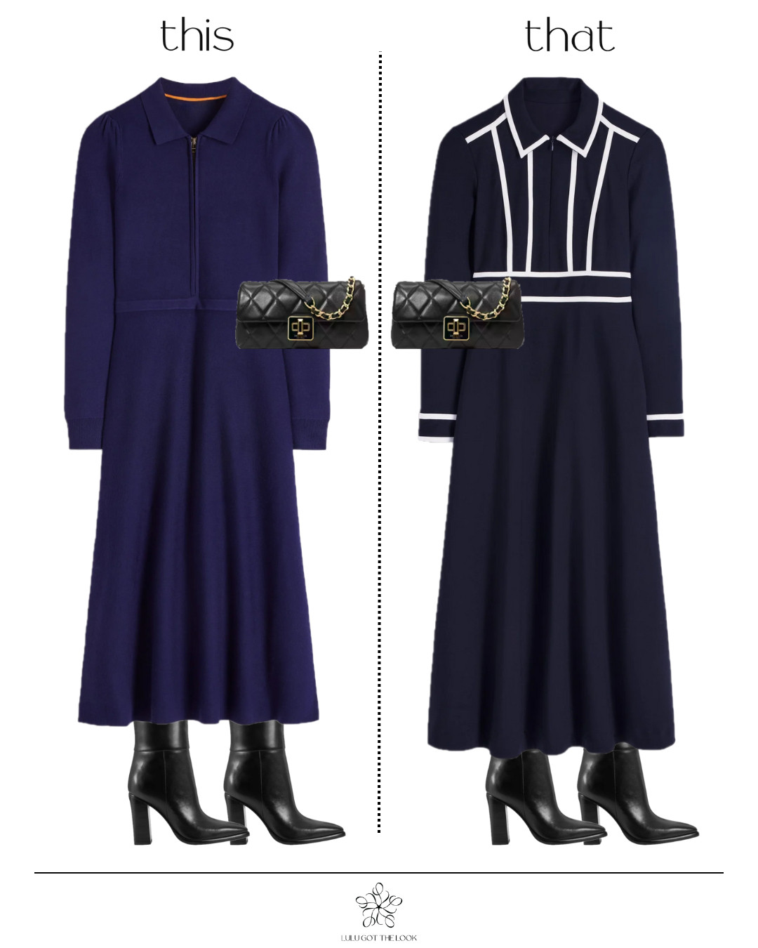 This or that: navy dresses
 

 #LTKootd #LTKSeasonal #LTKU
