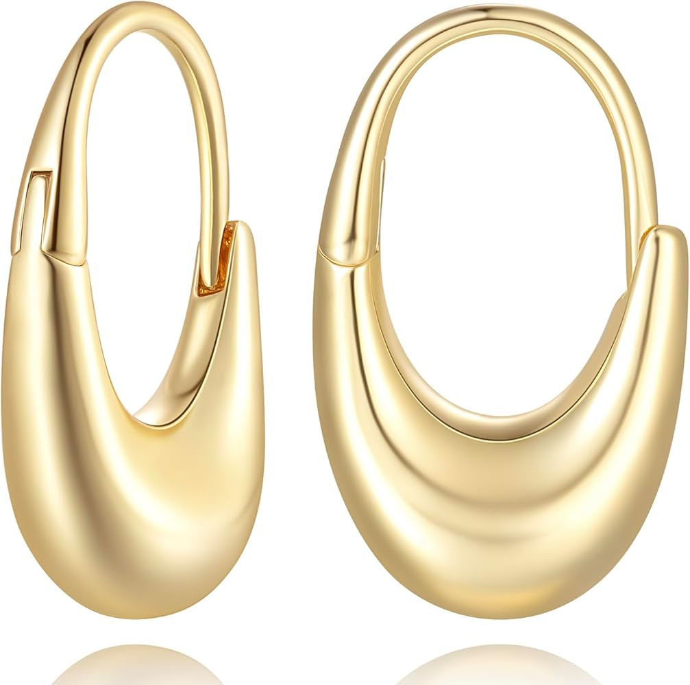 14K Gold Hoop Earrings for Women Gold Earrings for Women Small Hoop Earring for Womens Hoops Tren... | Amazon (US)