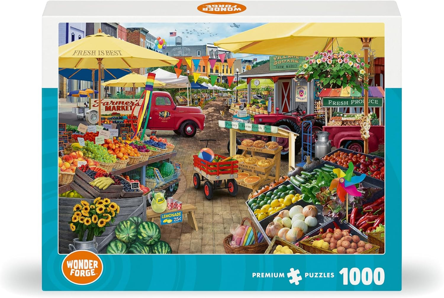 Wonder Forge Farmer's Market Day 1000 Piece Jigsaw Puzzle for Adults | Unique, Perfectly-Fitting ... | Amazon (US)