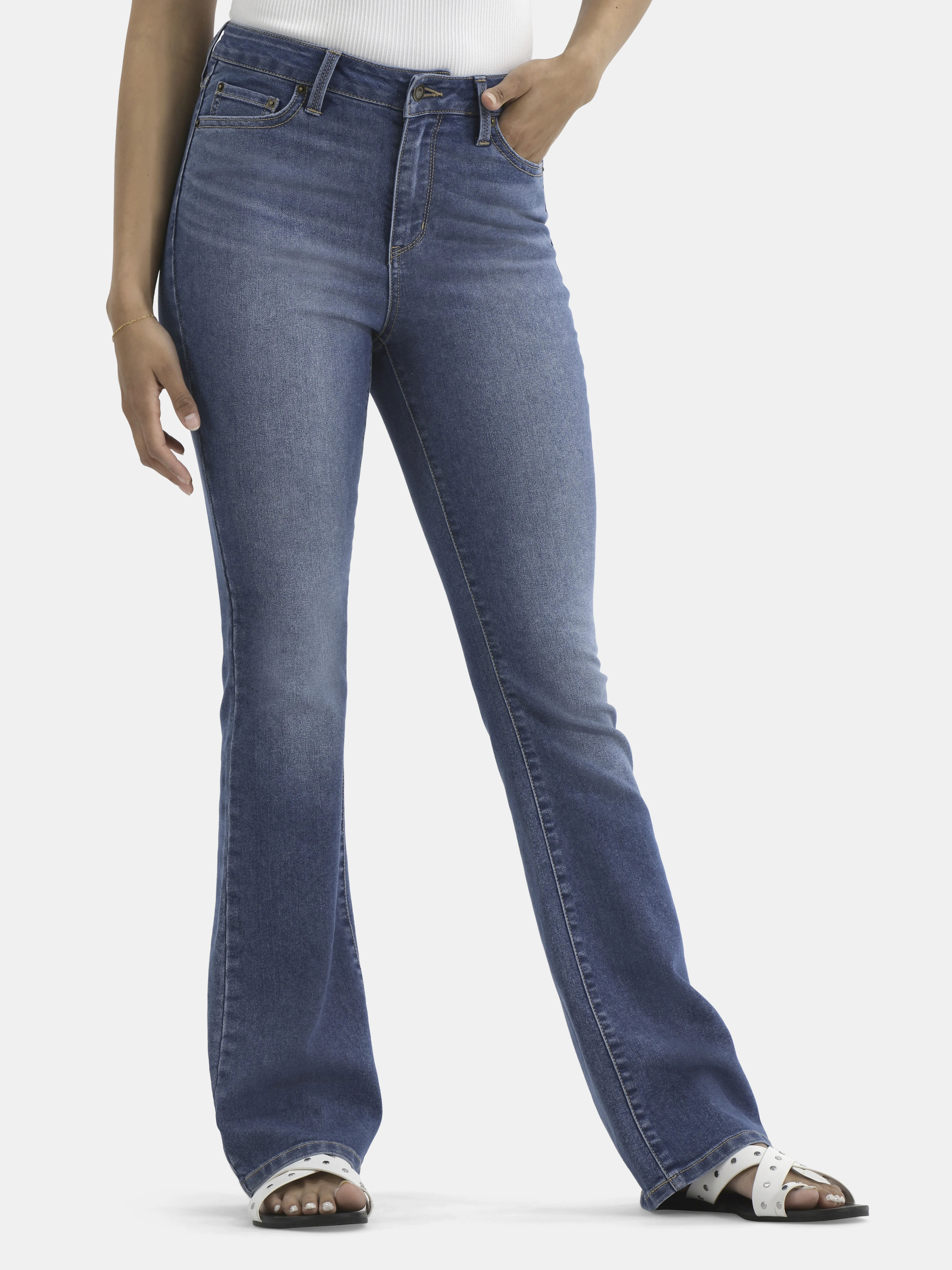 No Boundaries Stretch Denim Bootcut Jeans, 32" Inseam, Women's | Walmart (US)