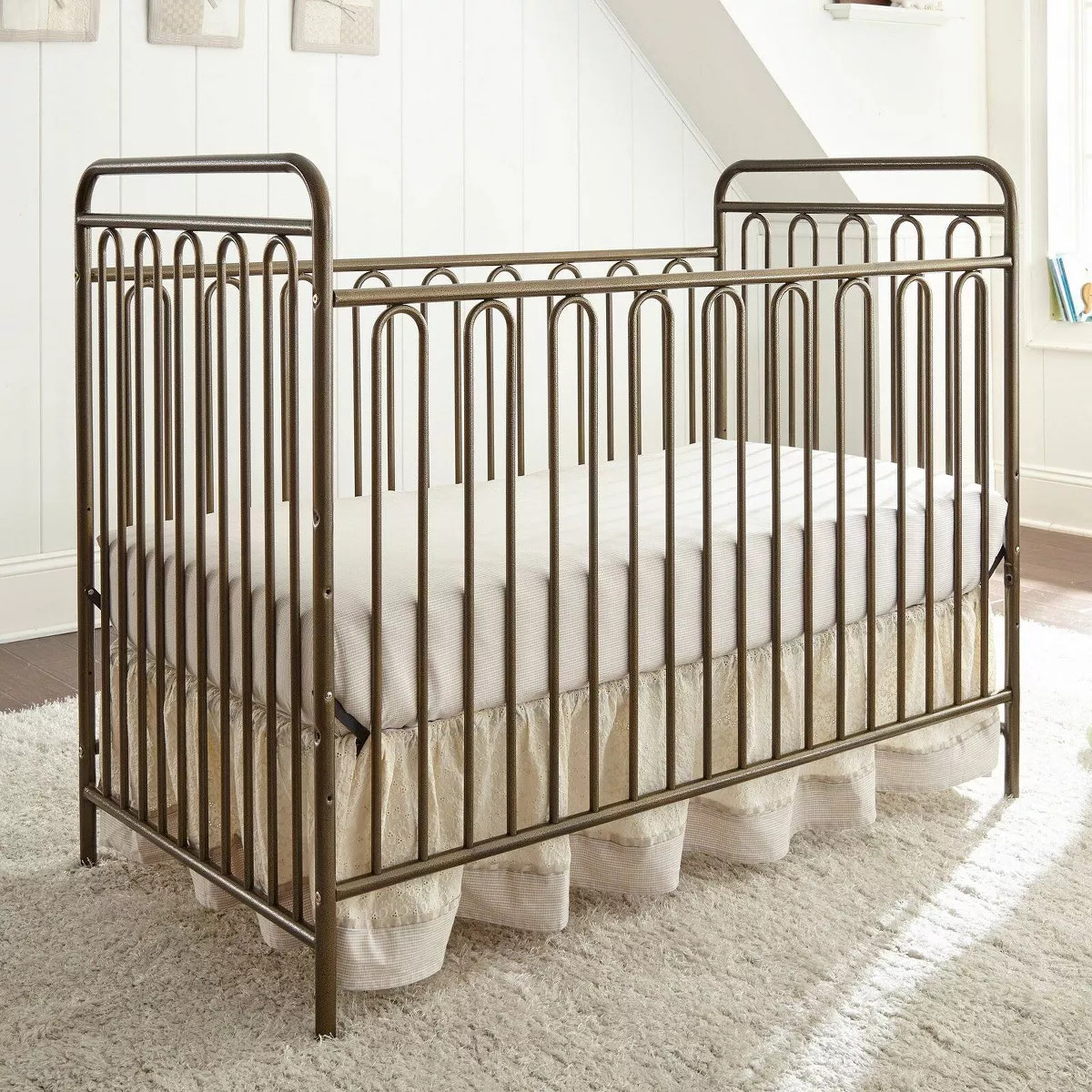 L.A. Baby Trinity 3-in-1 Convertible Full Sized Metal Crib - Golden Nugget | Target