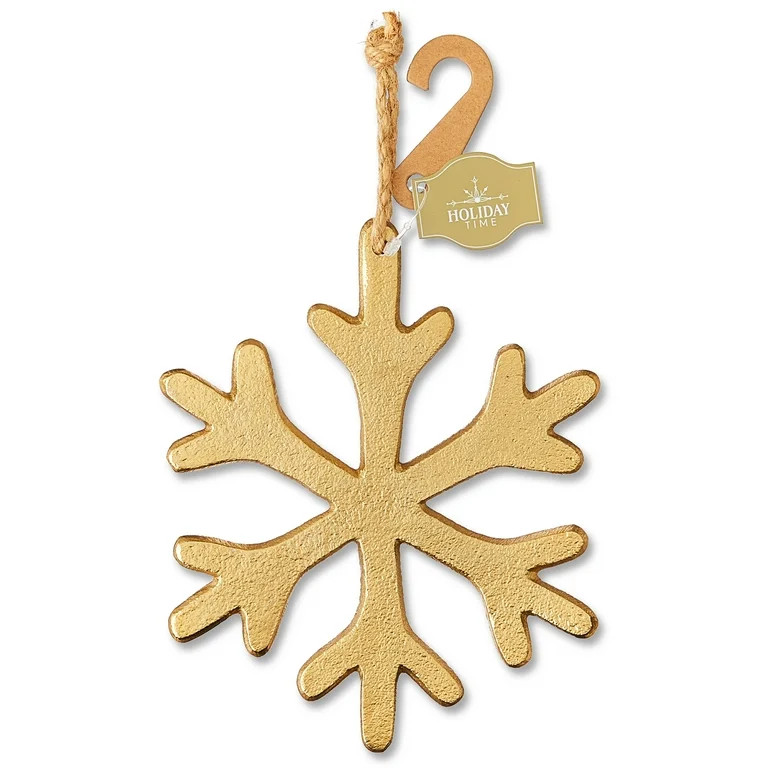 Rustic Gold Finish Snowflake Christmas Ornament, 5.75", by Holiday Time | Walmart (US)