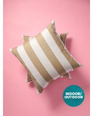 Made In Usa 18x18 2pk Indoor Outdoor Cabana Striped Pillows | HomeGoods