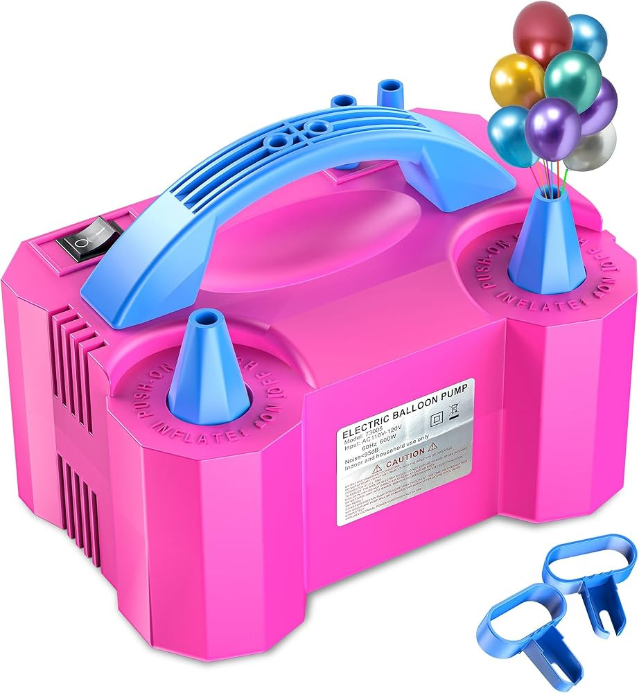 Electric Air Balloon Pump, Portable Dual Nozzle Electric Balloon Inflator/Blower for Party Decora... | Amazon (US)